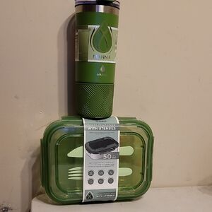 Anna Green Tumbler and Glass Container Set
